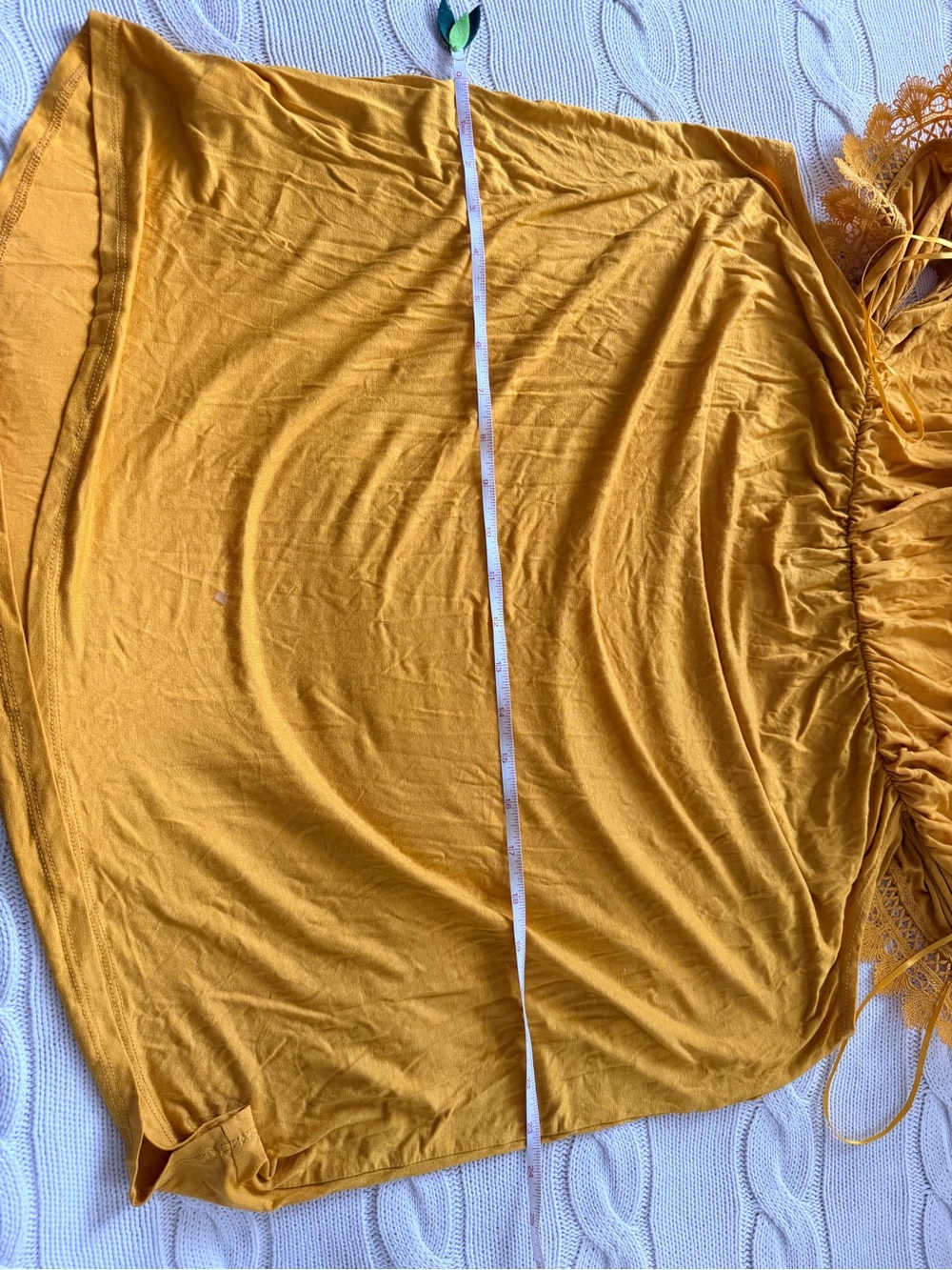 Women's Mustard Yellow Off-Shoulder Lace Trim Top Size 0XL - Picture 12 of 12